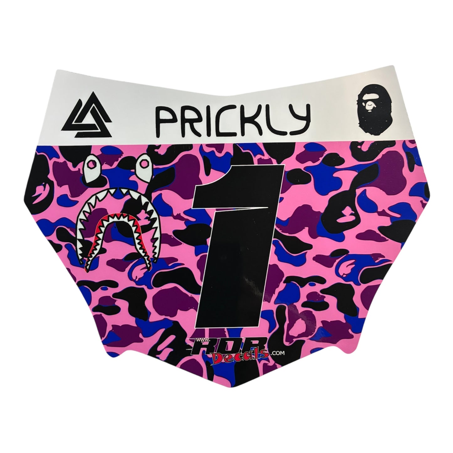 MotoCutz Plate Decal — Purple/ Pink/ Blue Designer Camo