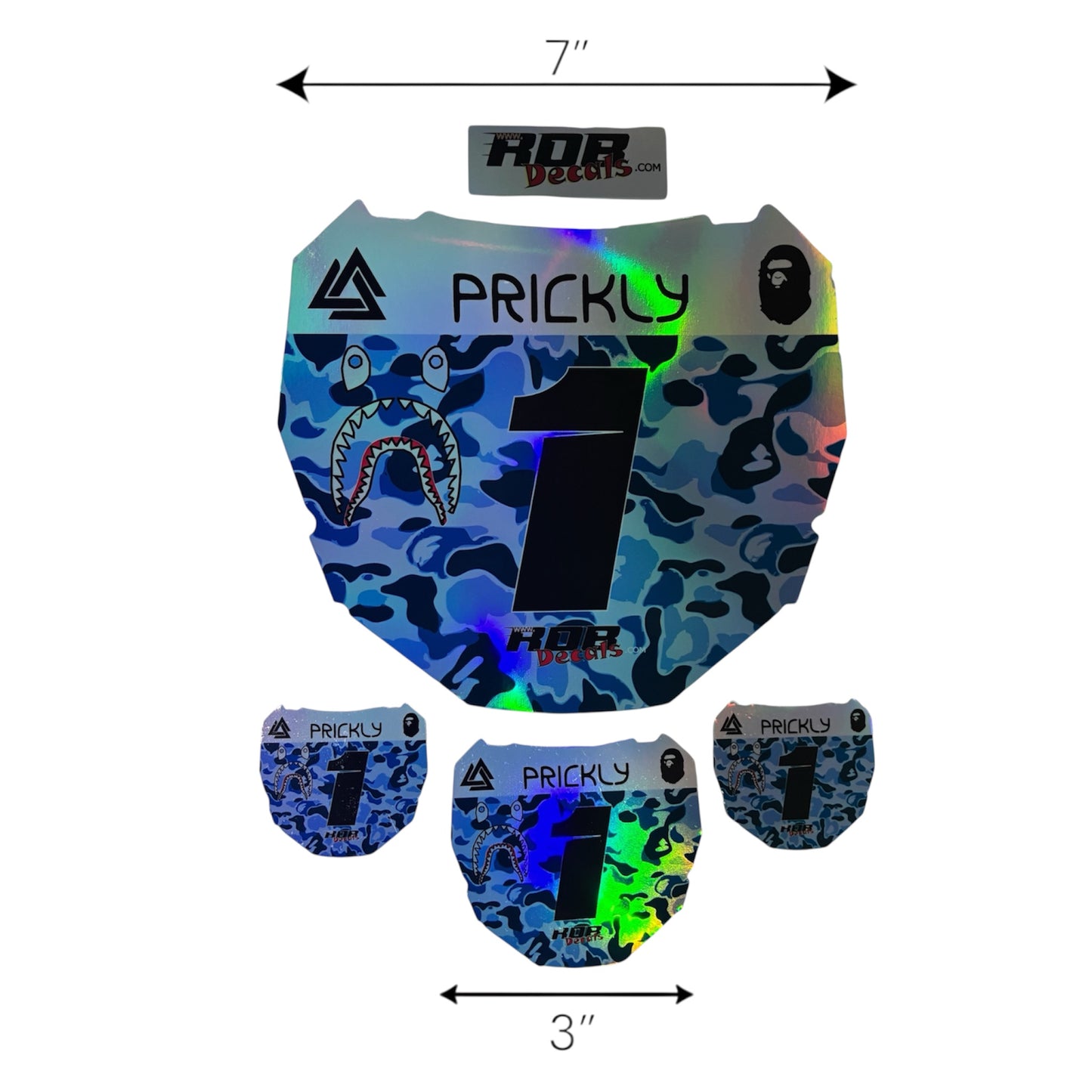 ODI Plate Decal — Blue Designer Camo (Holographic Chrome)
