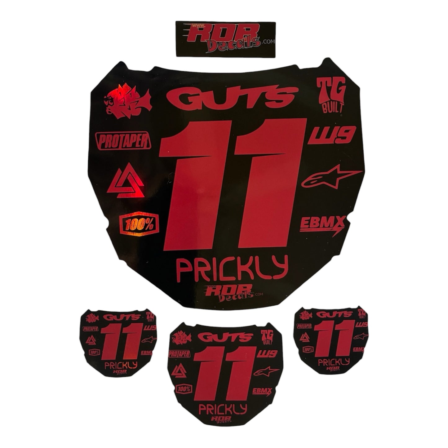 ODI Plate Decal — 11 Logo — Metalic Red