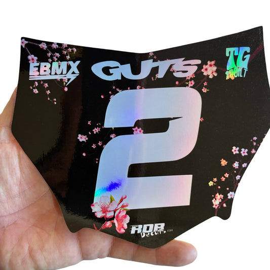 MotoCutz Plate Decal — Pink Cherry Blossom (Holograph Chrome)
