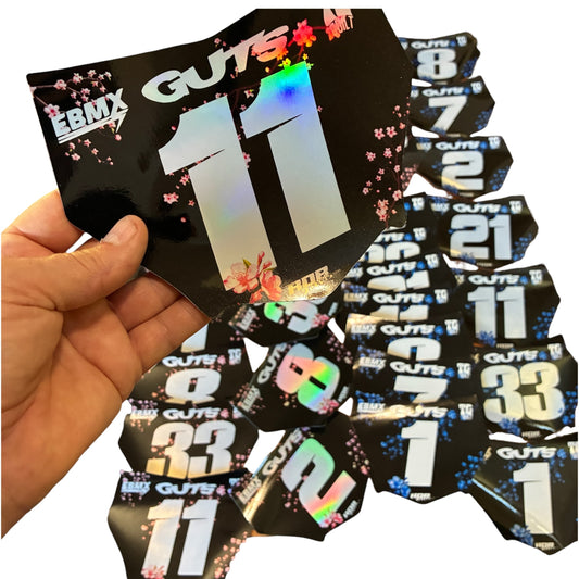 MotoCutz Plate Decal 👉 Choose Number & Color — Cherry Blossom