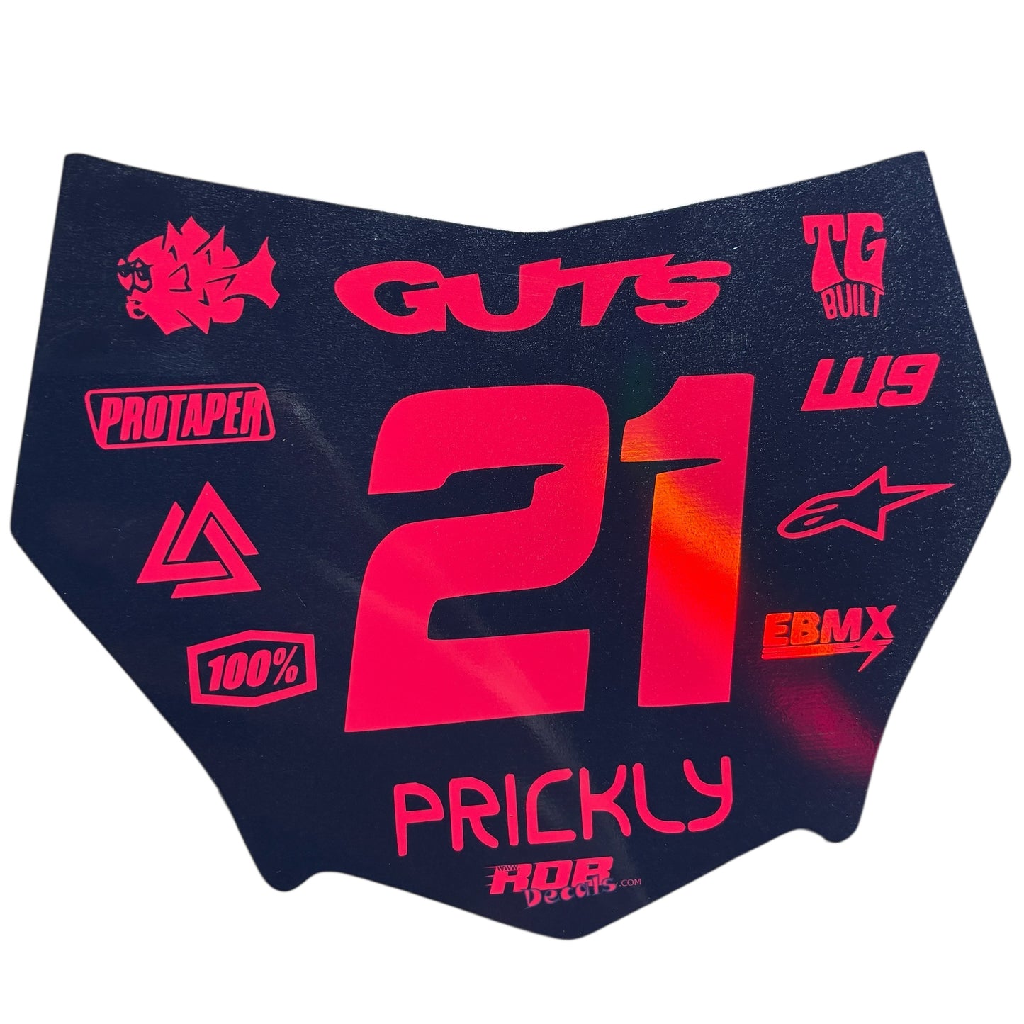 MotoCutz Plate Decal 👉 Choose Number & Color — 11 Logo Design
