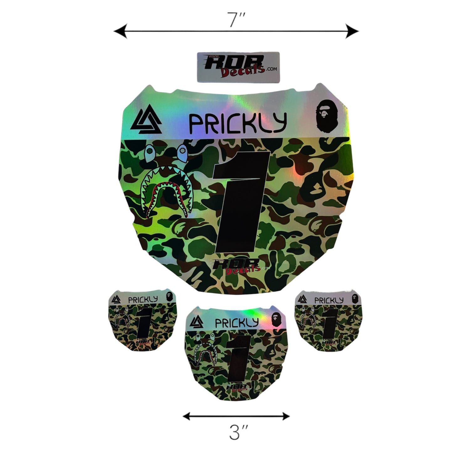 ODI Plate Decal — Green Designer Camo (Holographic Chrome)