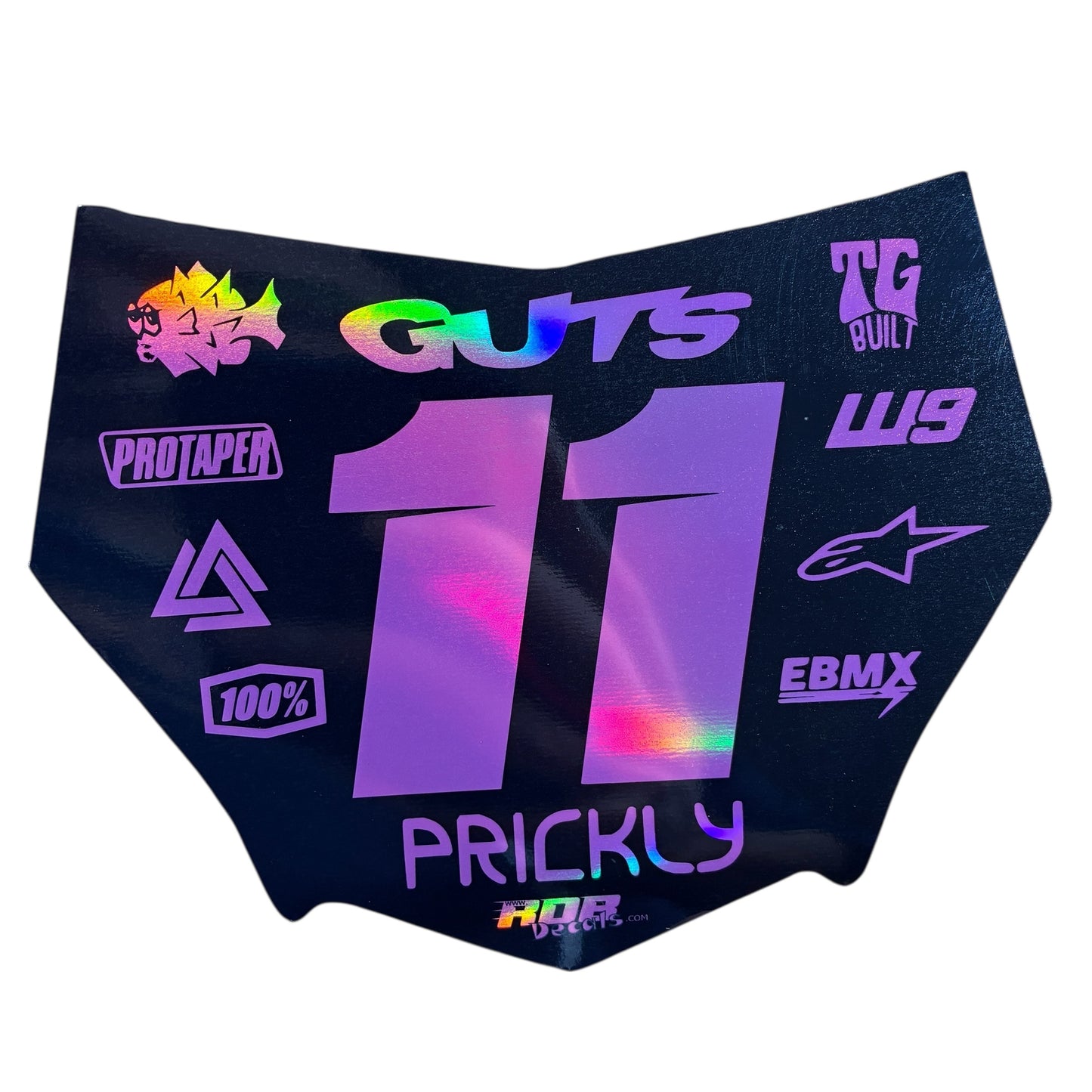 MotoCutz Plate Decal 👉 Choose Number & Color — 11 Logo Design