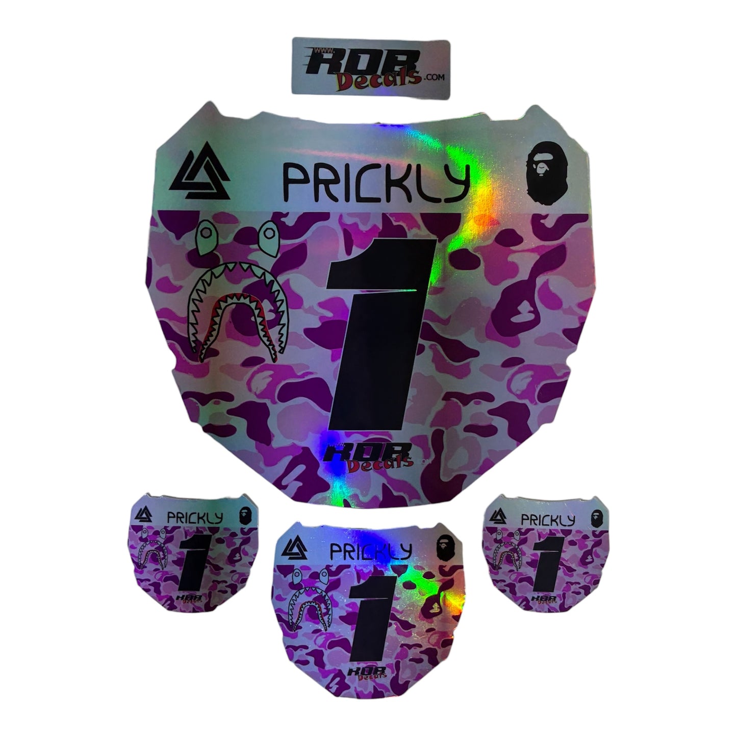 ODI Plate Decal — Pink Designer Camo (Holographic Chrome)