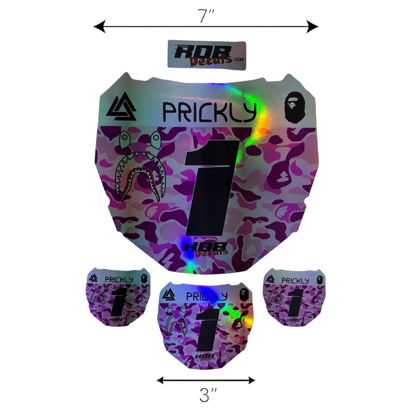 ODI Plate Decal — Pink Designer Camo (Holographic Chrome)