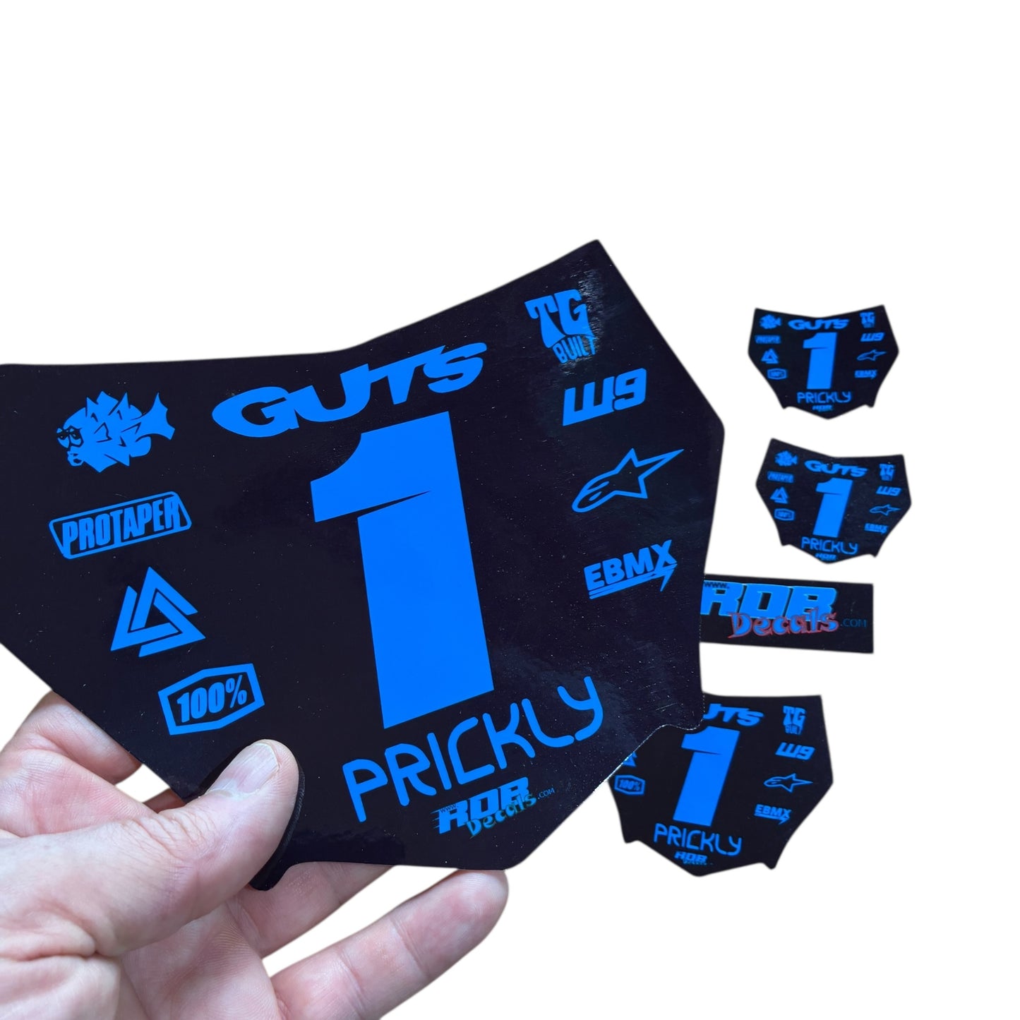 MotoCutz Plate Decal 👉 Choose Number & Color — 11 Logo Design