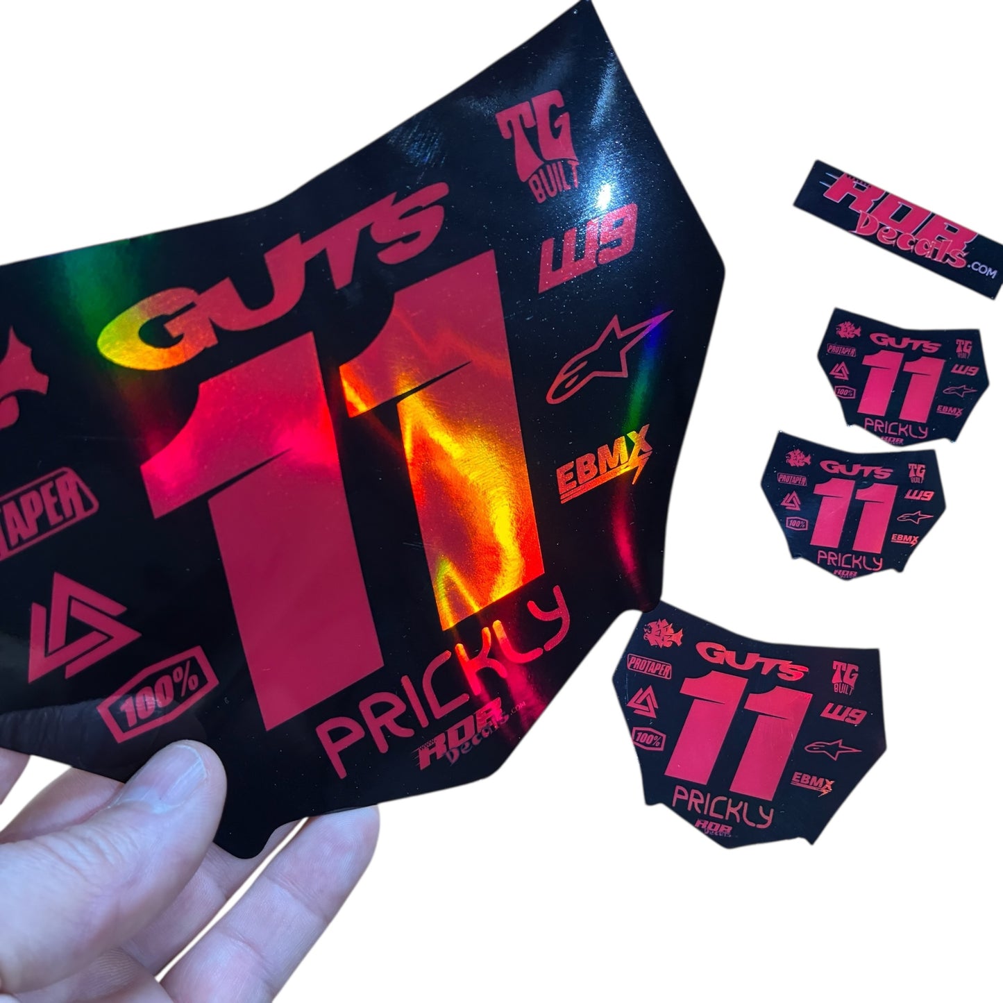 MotoCutz Plate Decal 👉 Choose Number & Color — 11 Logo Design