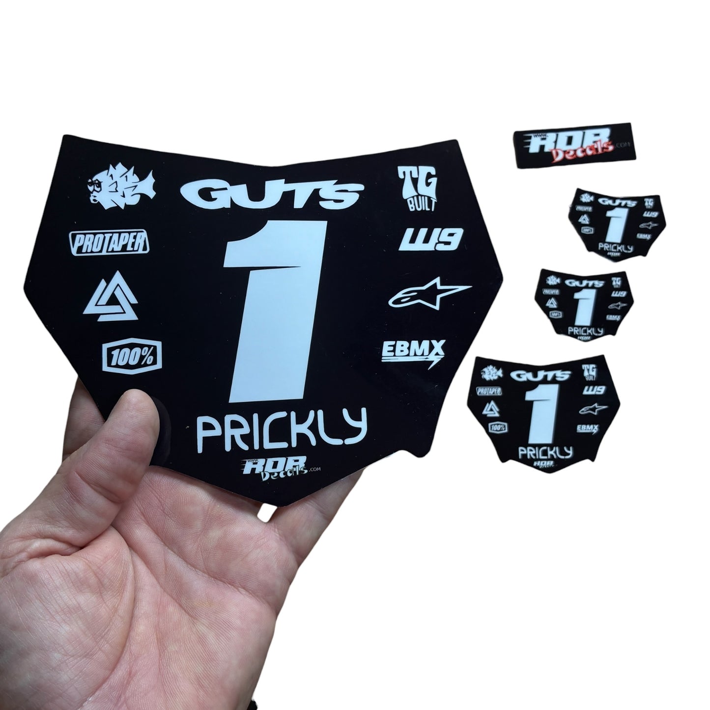 MotoCutz Plate Decal 👉 Choose Number & Color — 11 Logo Design