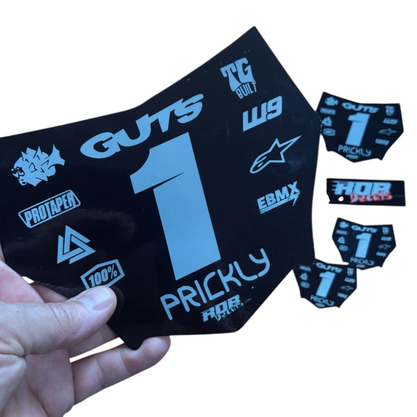 MotoCutz Plate Decal 👉 Choose Number & Color — 11 Logo Design