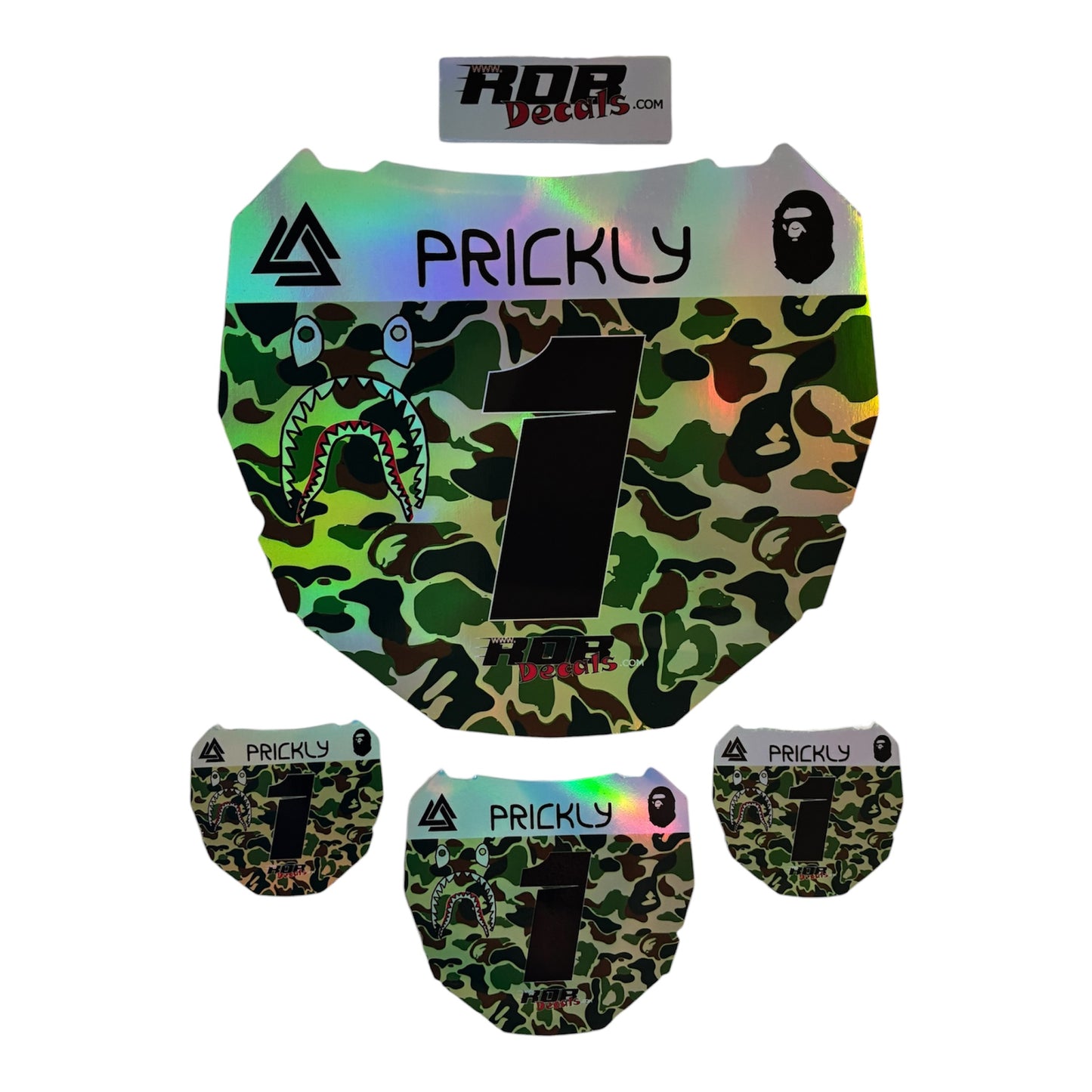 ODI Plate Decal — Green Designer Camo (Holographic Chrome)