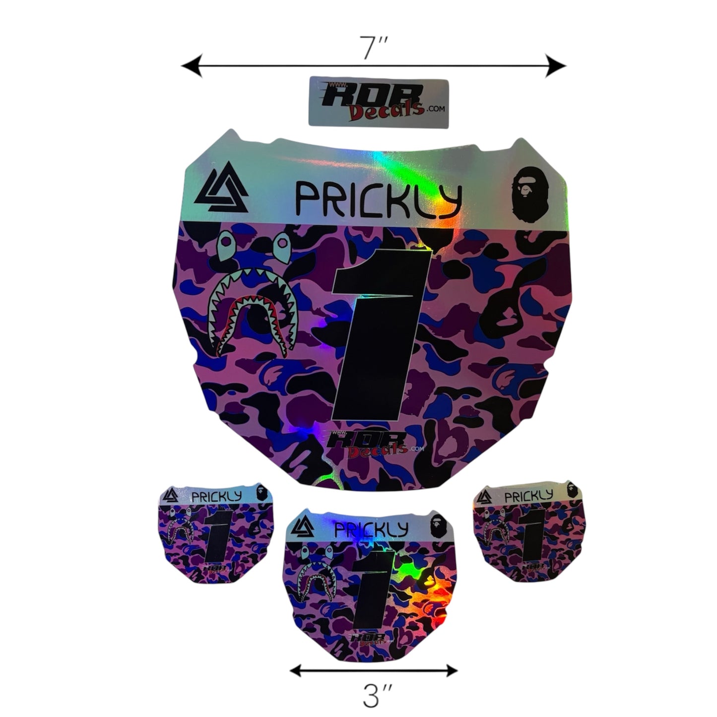 ODI Plate Decal — Purple/ Pink/ Blue Designer Camo (Holographic Chrome)