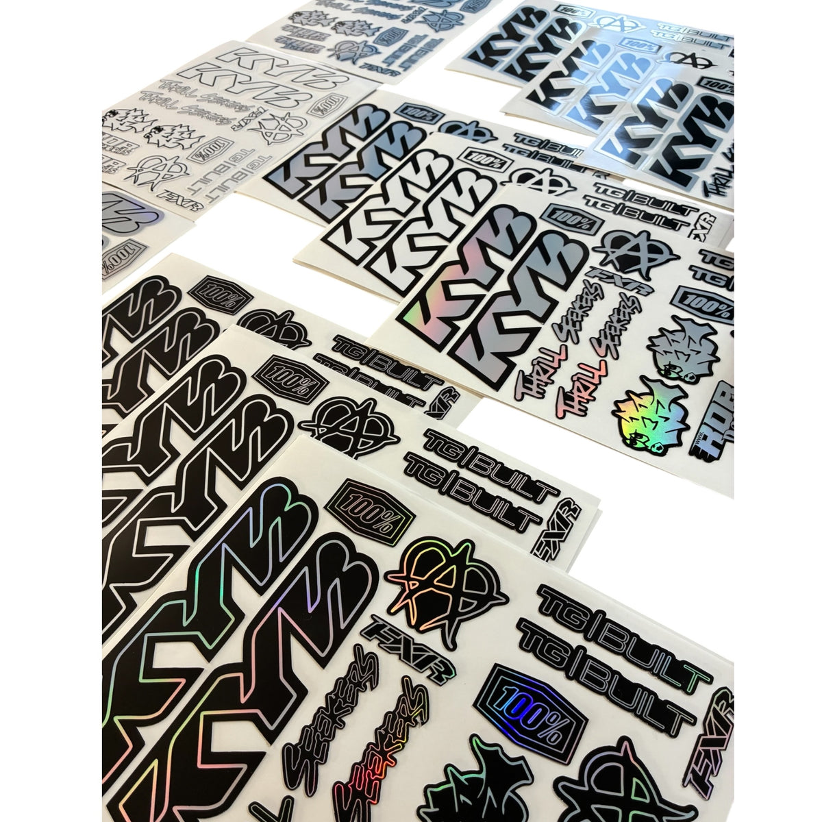 Moto Logos Decal Sheet LS1 - Blacks - Ebike and Motorcycle Decorative Stickers
