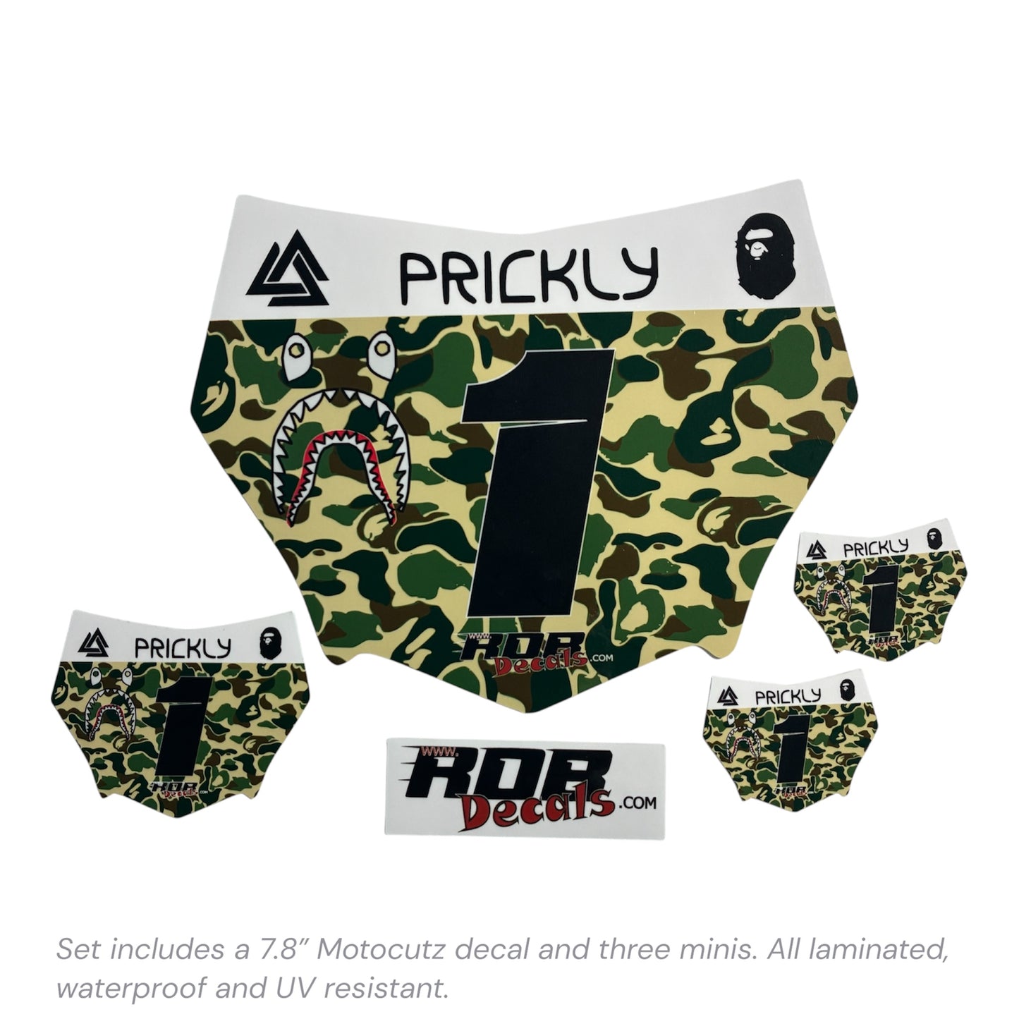 MotoCutz  Plate Decal — Green Designer Camo