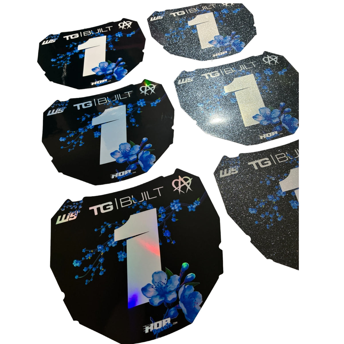 ODI Plate Decals — Blue Cherry Blossom