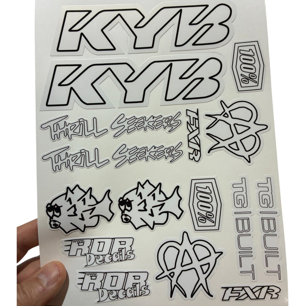 Moto Logos Decal Sheet LS1 - Blacks - Ebike and Motorcycle Decorative Stickers