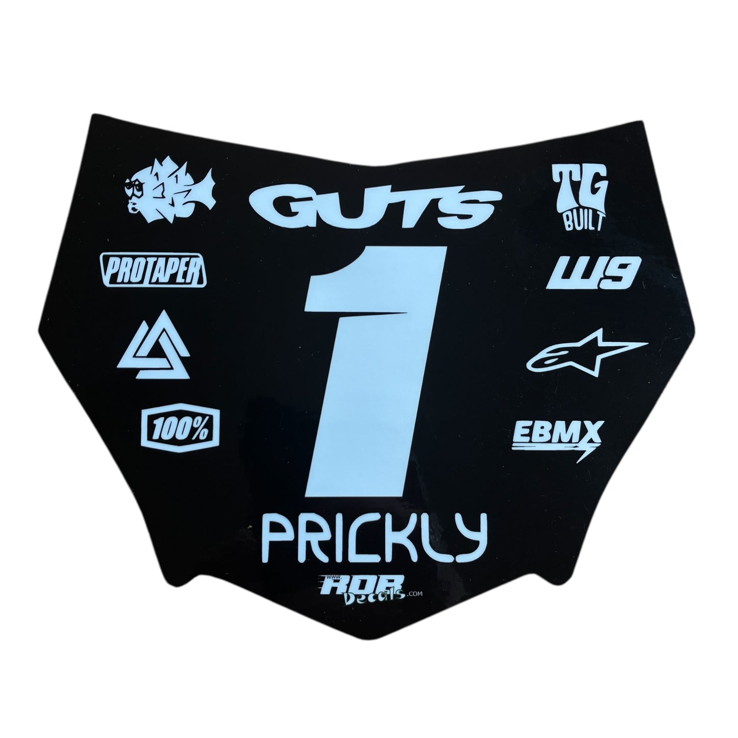 MotoCutz Plate Decal 👉 Choose Number & Color — 11 Logo Design