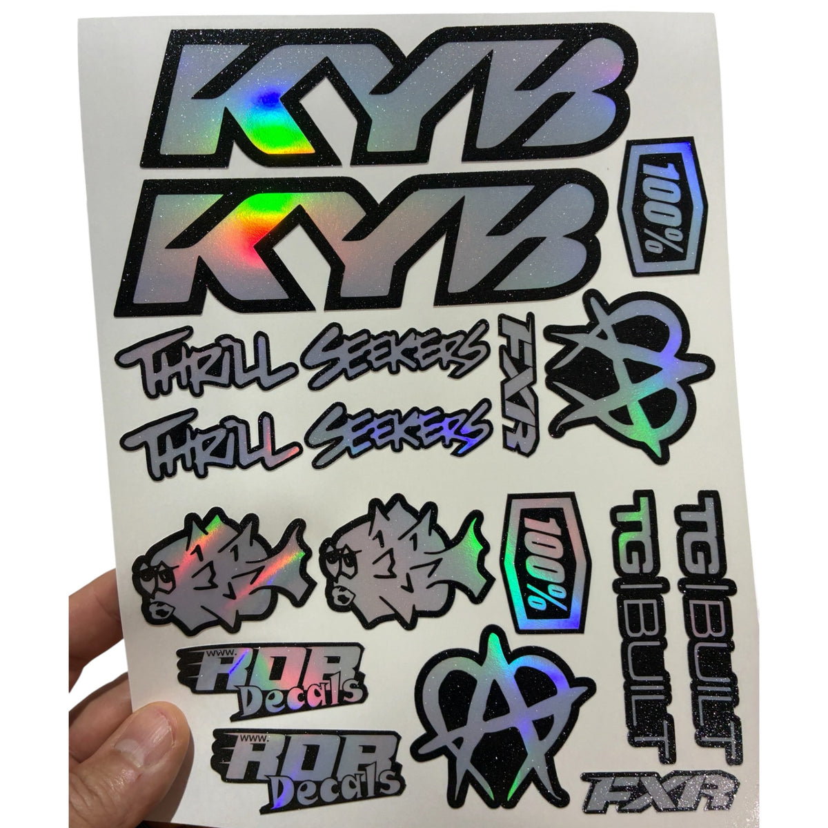 Moto Logos Decal Sheet LS1 - Blacks - Ebike and Motorcycle Decorative Stickers