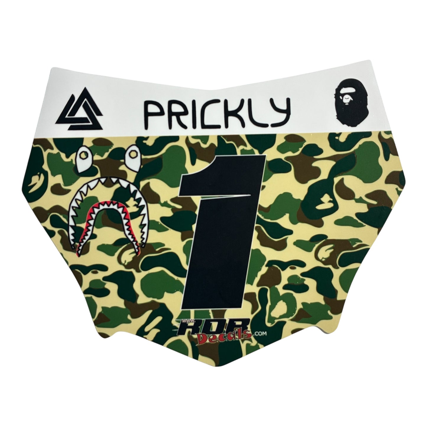 MotoCutz  Plate Decal — Green Designer Camo