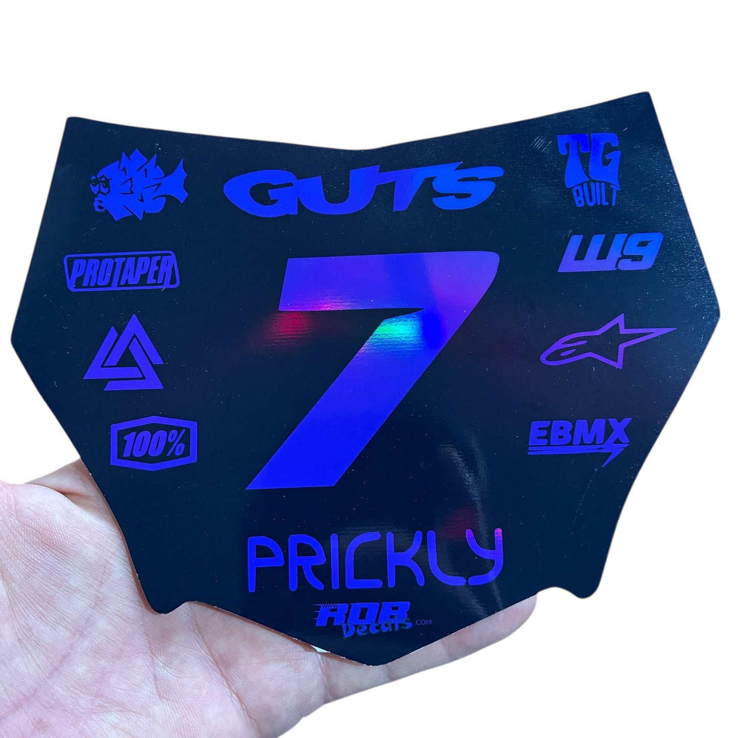 MotoCutz Plate Decal 👉 Choose Number & Color — 11 Logo Design
