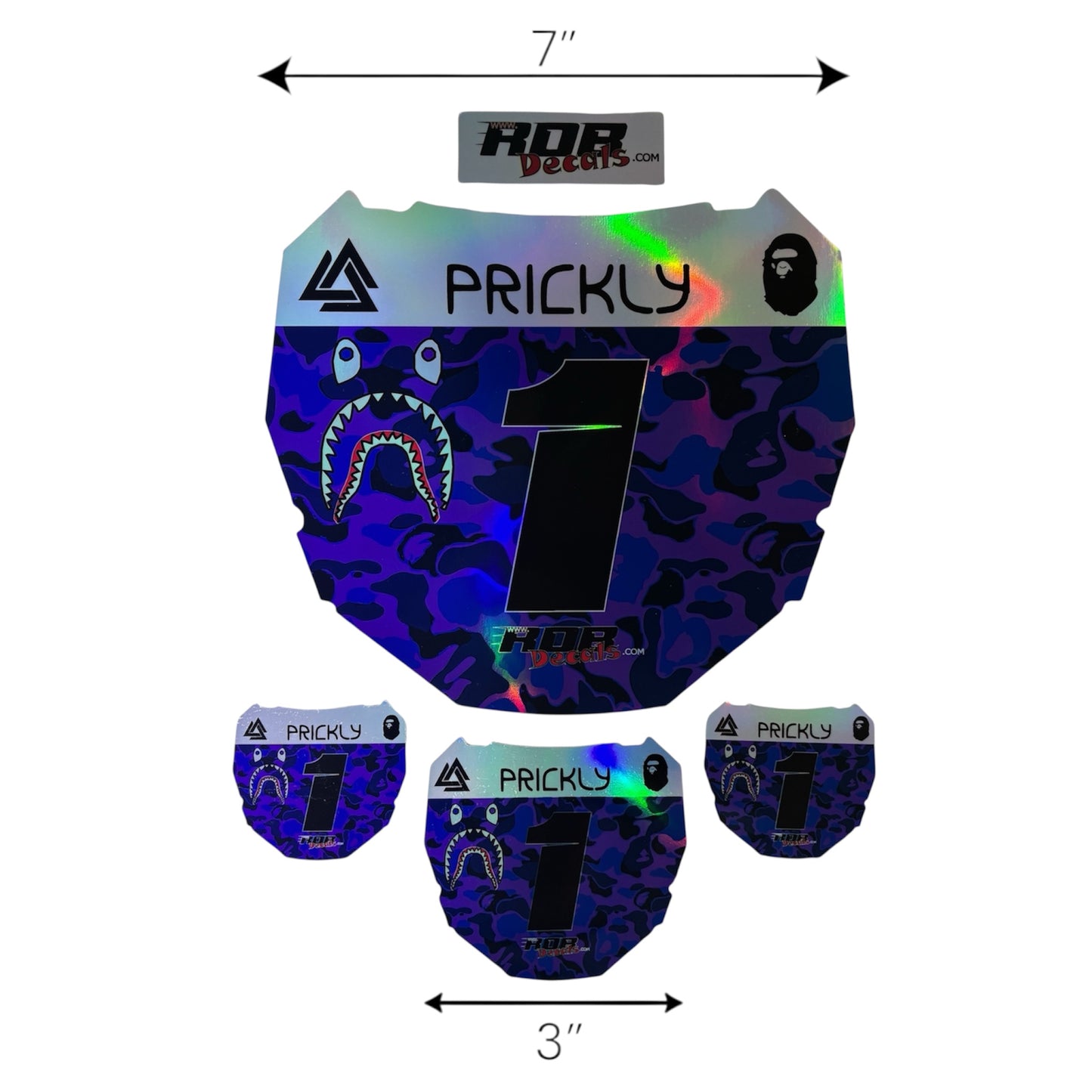 ODI Plate Decal — Purple/ Blue Designer Camo (Holographic Chrome)