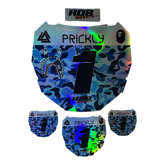 ODI Plate Decal — Blue Designer Camo (Holographic Chrome)