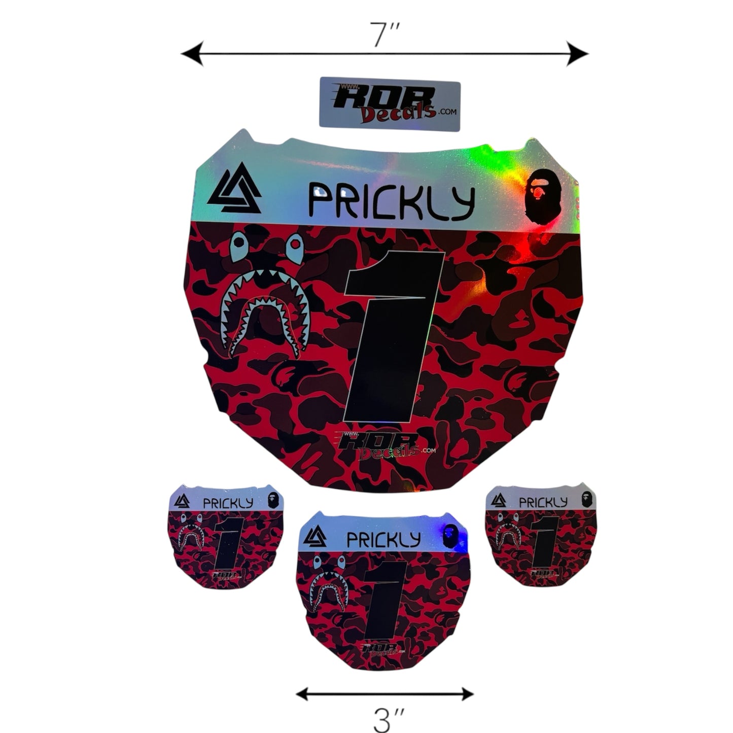 ODI Plate Decal — Red Designer Camo (Holographic Chrome)