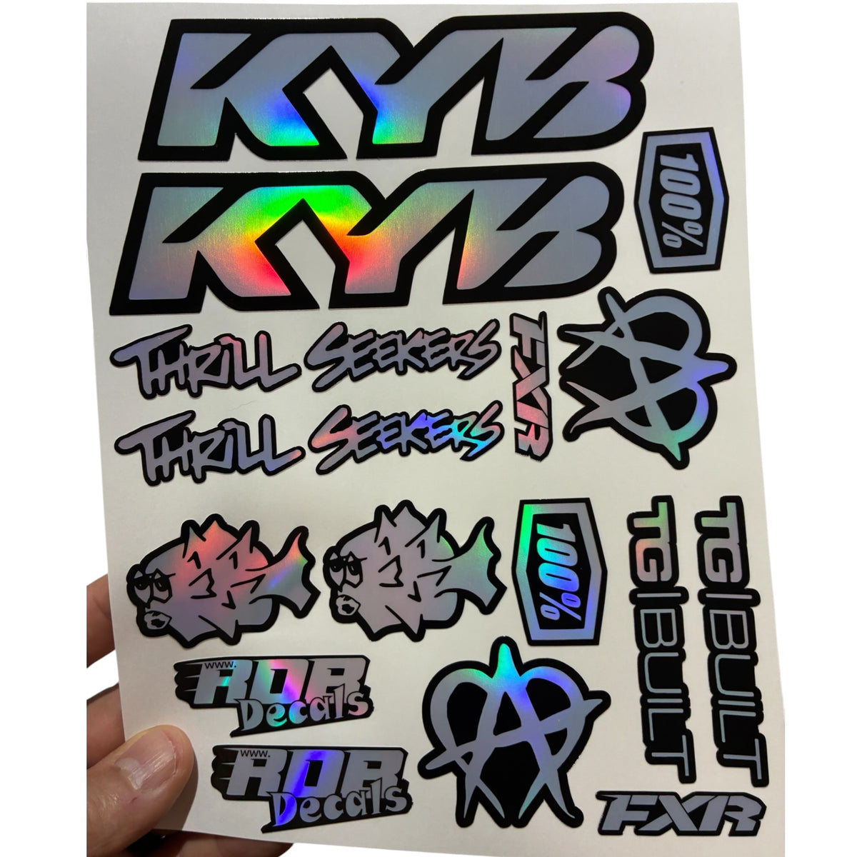 Moto Logos Decal Sheet LS1 - Blacks - Ebike and Motorcycle Decorative Stickers