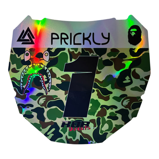 ODI Plate Decal — Green Designer Camo (Holographic Chrome)