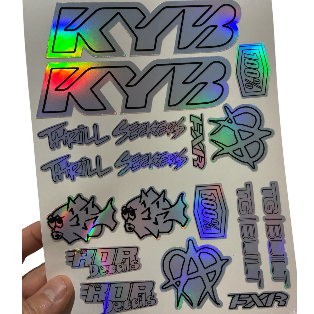 Moto Logos Decal Sheet LS1 - Blacks - Ebike and Motorcycle Decorative Stickers