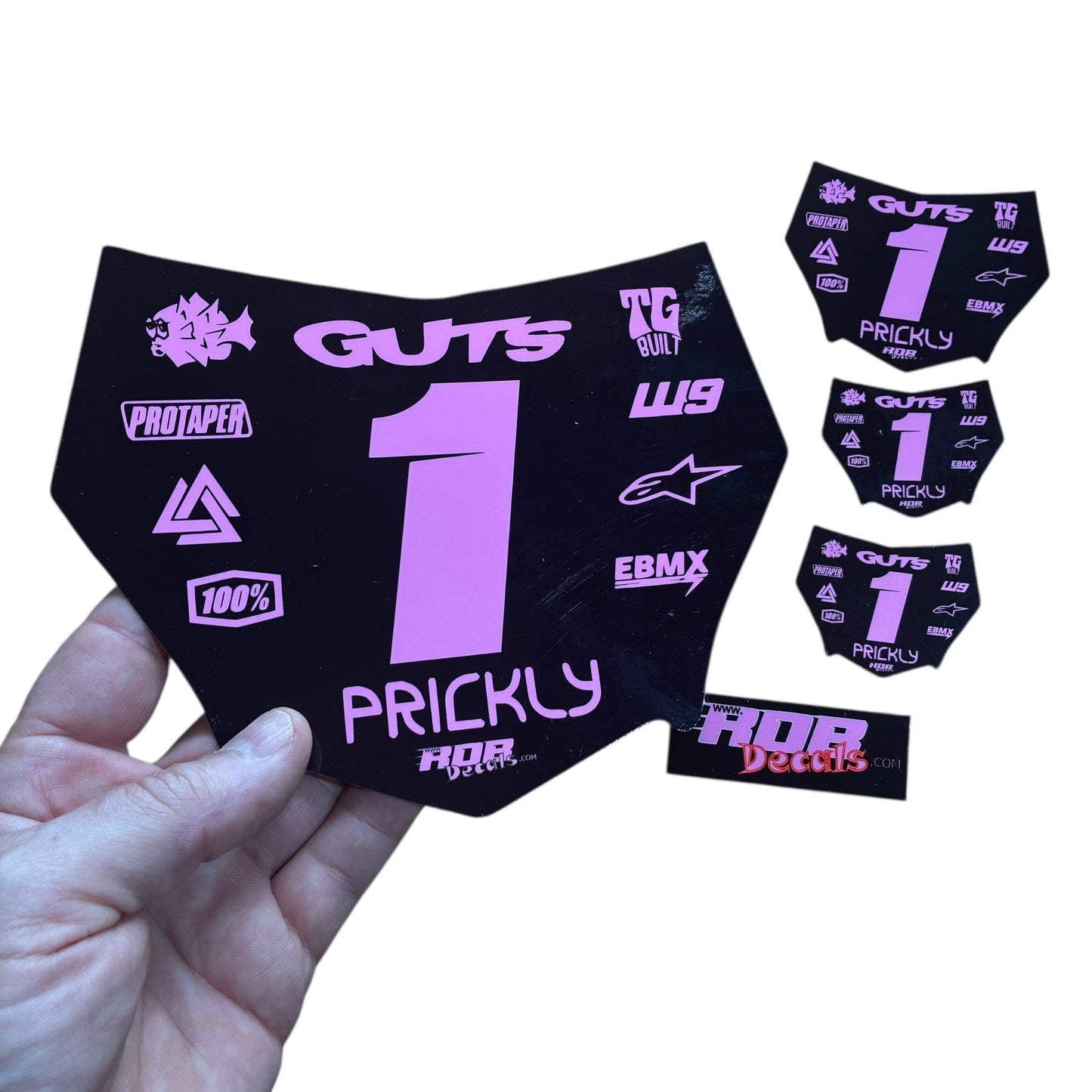 MotoCutz Plate Decal 👉 Choose Number & Color — 11 Logo Design