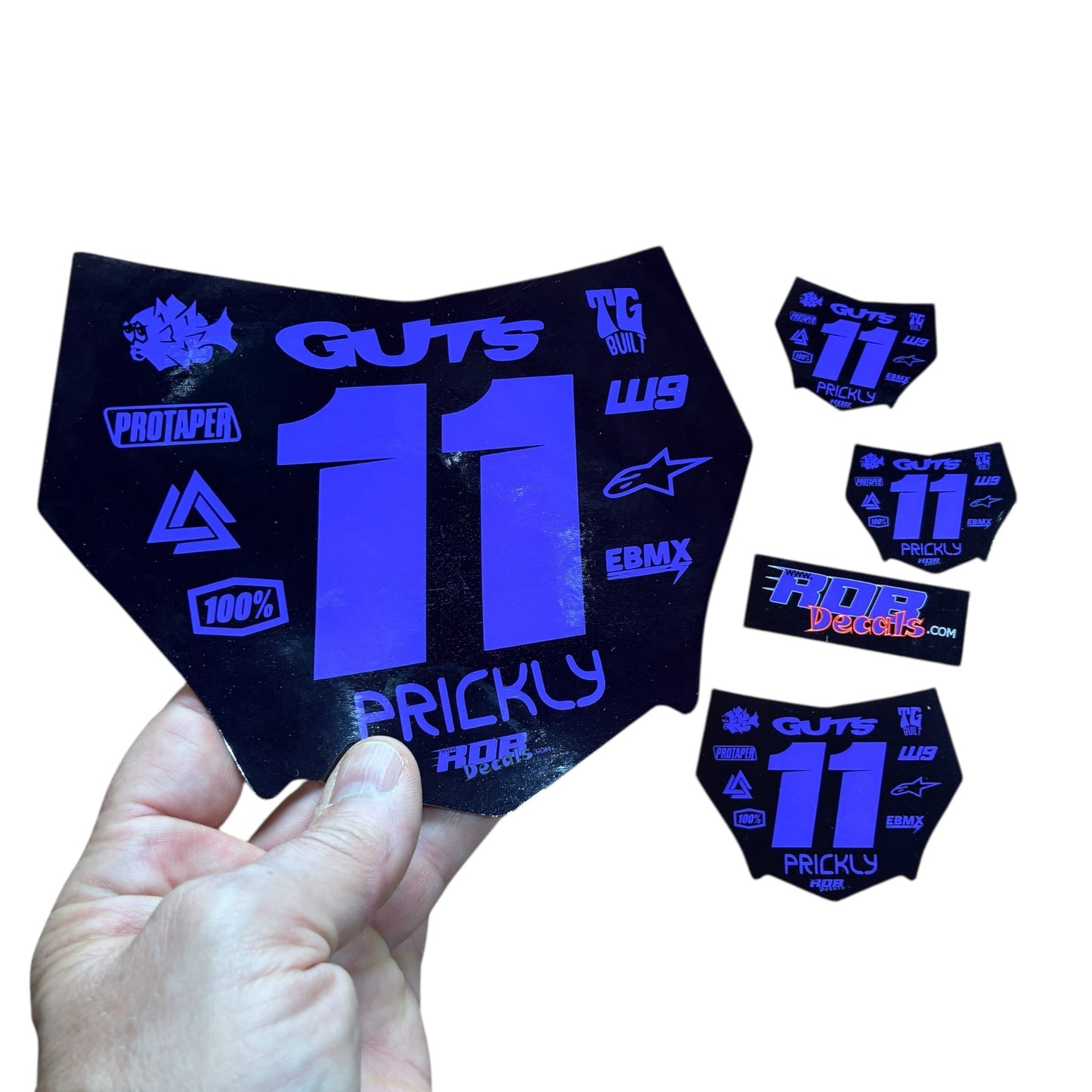 MotoCutz Plate Decal 👉 Choose Number & Color — 11 Logo Design