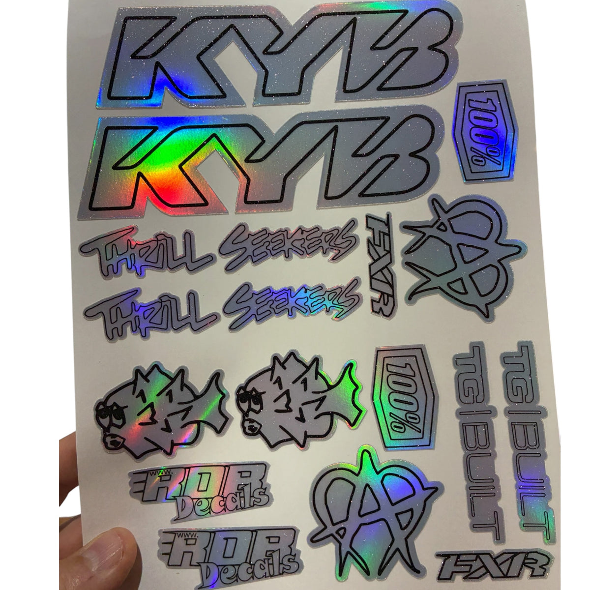 Moto Logos Decal Sheet LS1 - Blacks - Ebike and Motorcycle Decorative Stickers