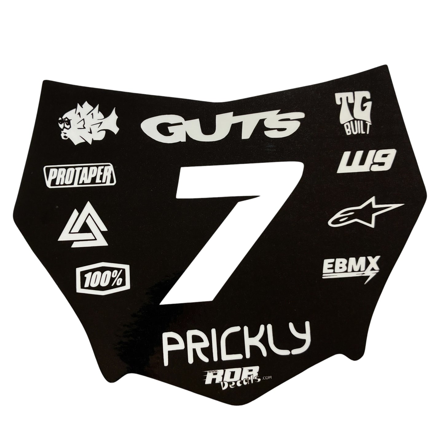 MotoCutz Plate Decal 👉 Choose Number & Color — 11 Logo Design