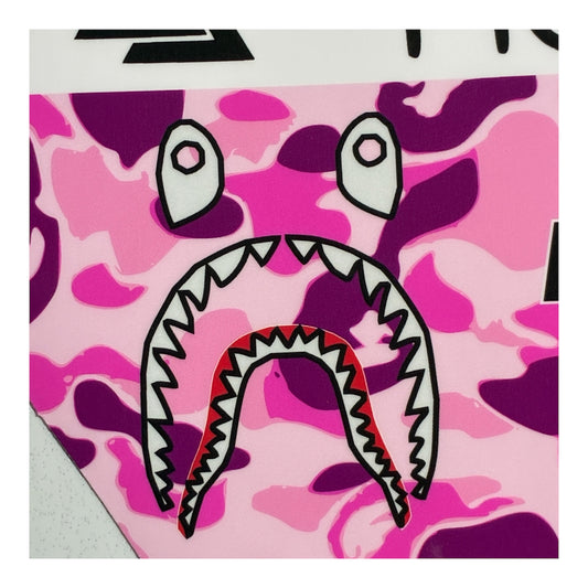 MotoCutz Style Front Number Plate Decal- Pink Designer Camo- 5 Logo - Talaria/  Surron/ E-Bike- Includes Free Mini Decals