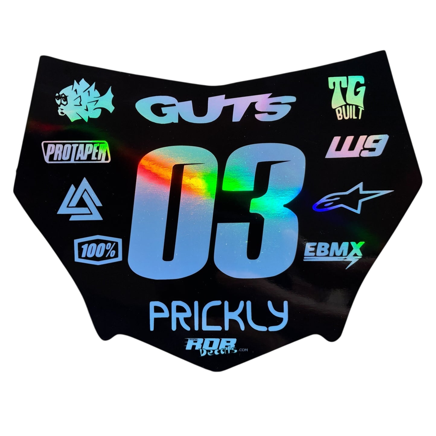 MotoCutz Plate Decal 👉 Choose Number & Color — 11 Logo Design