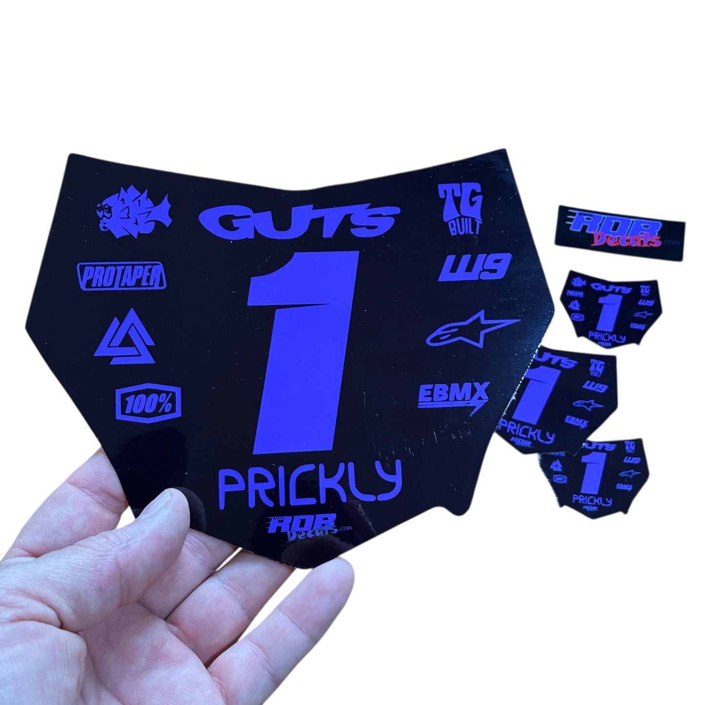MotoCutz Plate Decal 👉 Choose Number & Color — 11 Logo Design