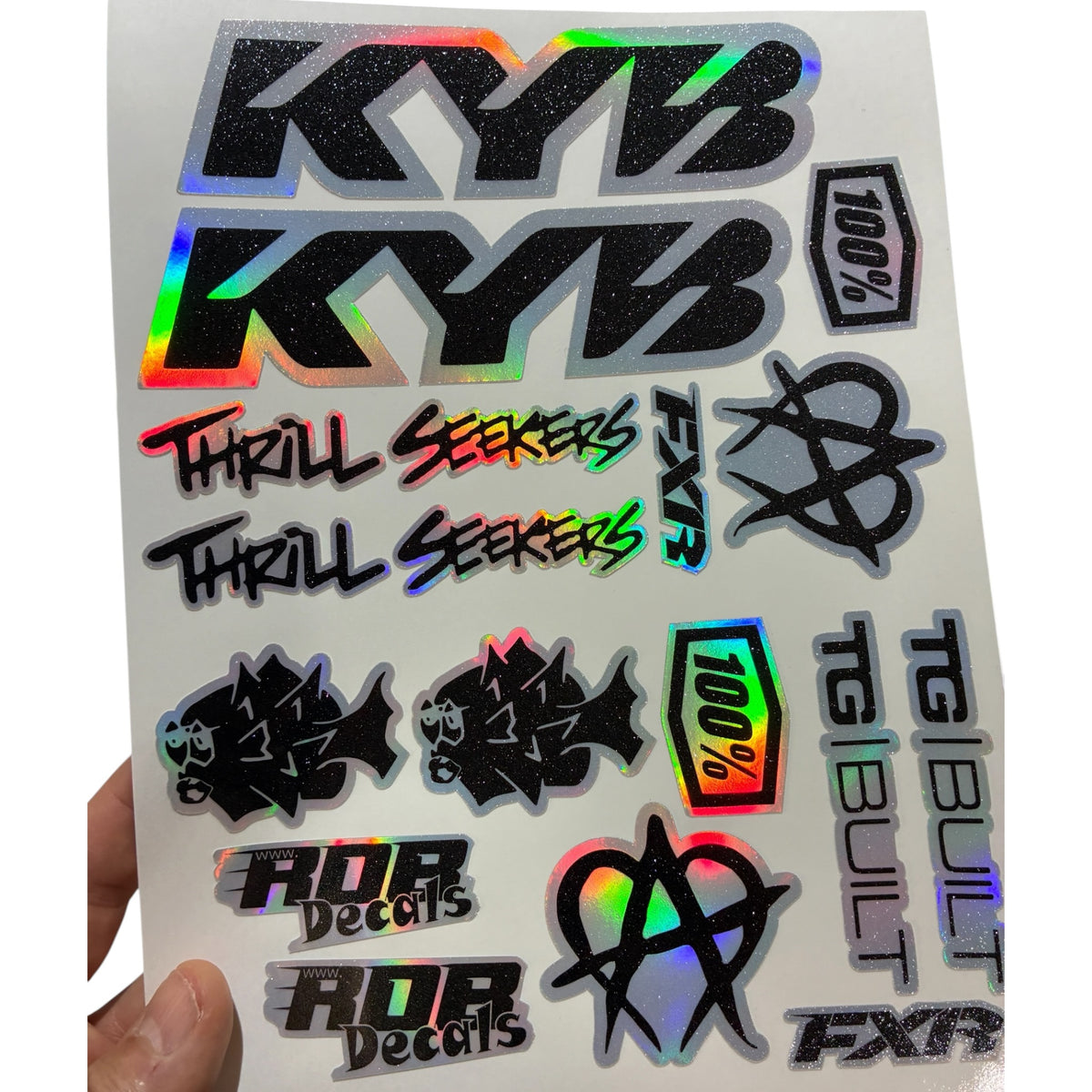 Moto Logos Decal Sheet LS1 - Blacks - Ebike and Motorcycle Decorative Stickers