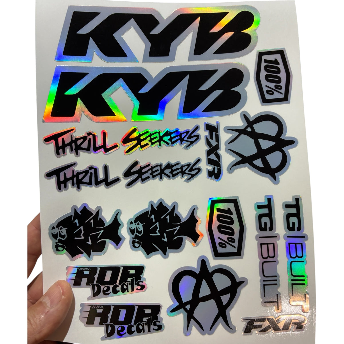 Moto Logos Decal Sheet LS1 - Blacks - Ebike and Motorcycle Decorative Stickers