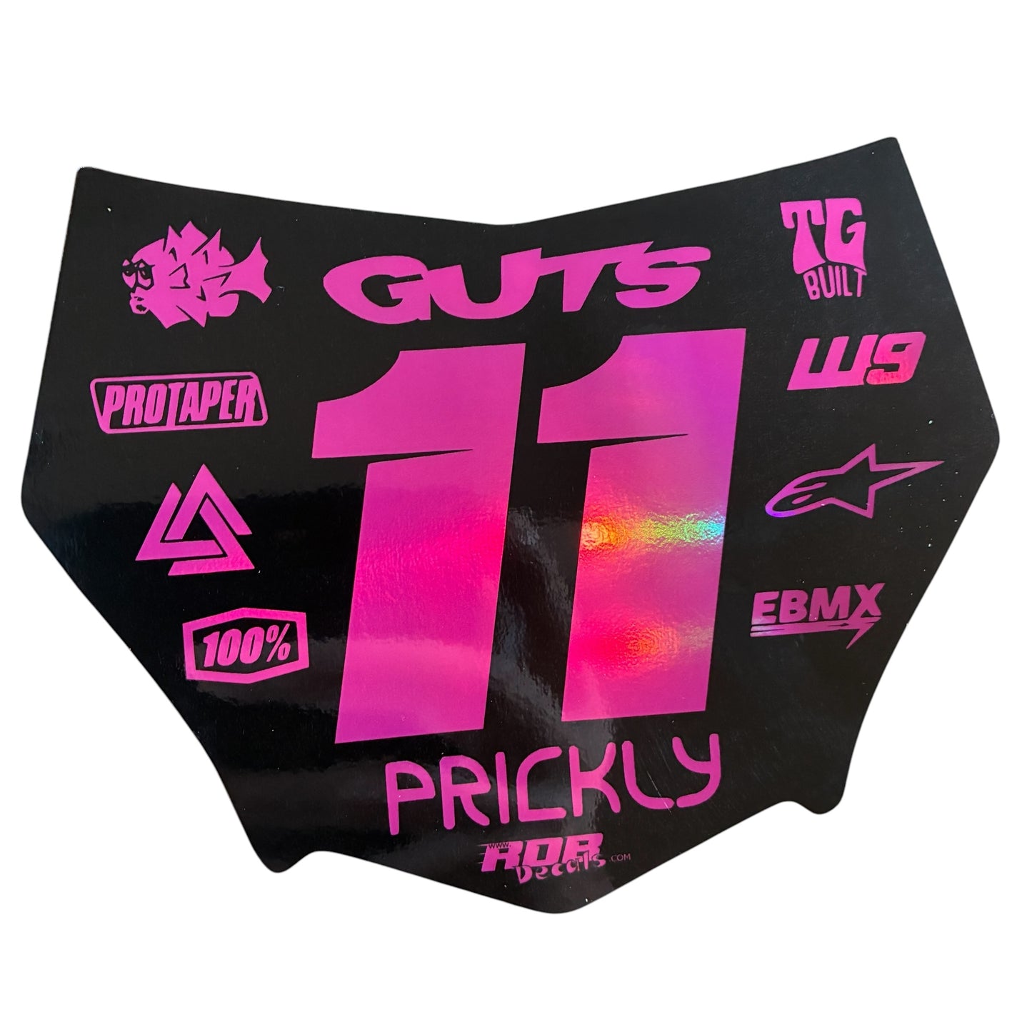 MotoCutz Plate Decal 👉 Choose Number & Color — 11 Logo Design