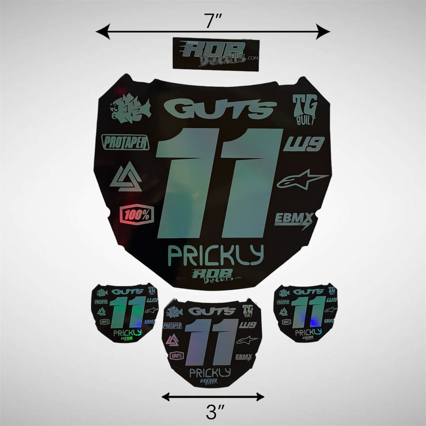 ODI Plate Decal — 11 Logo — Metalic Gray