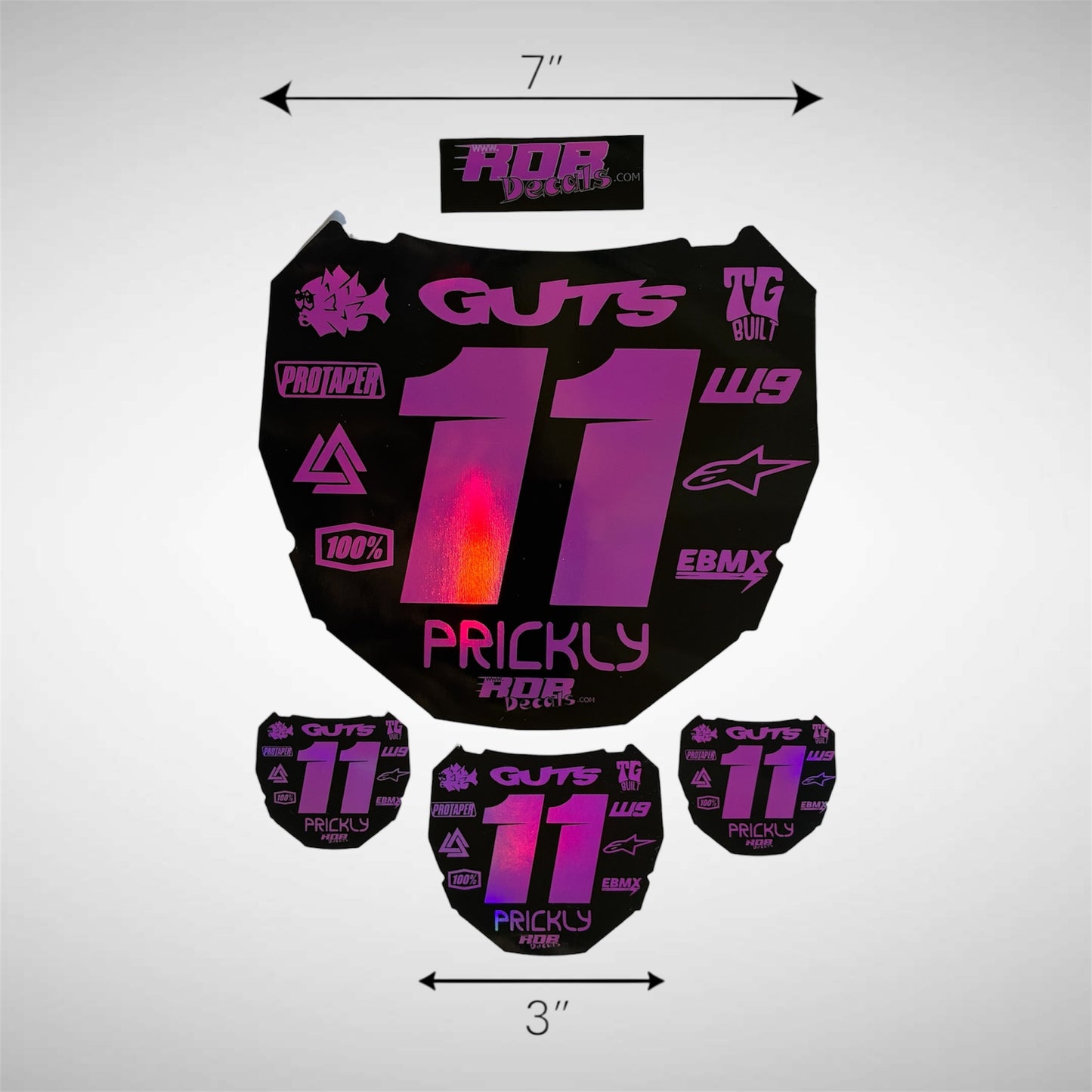 ODI Plate Decal — 11 Logo — Metalic Pink