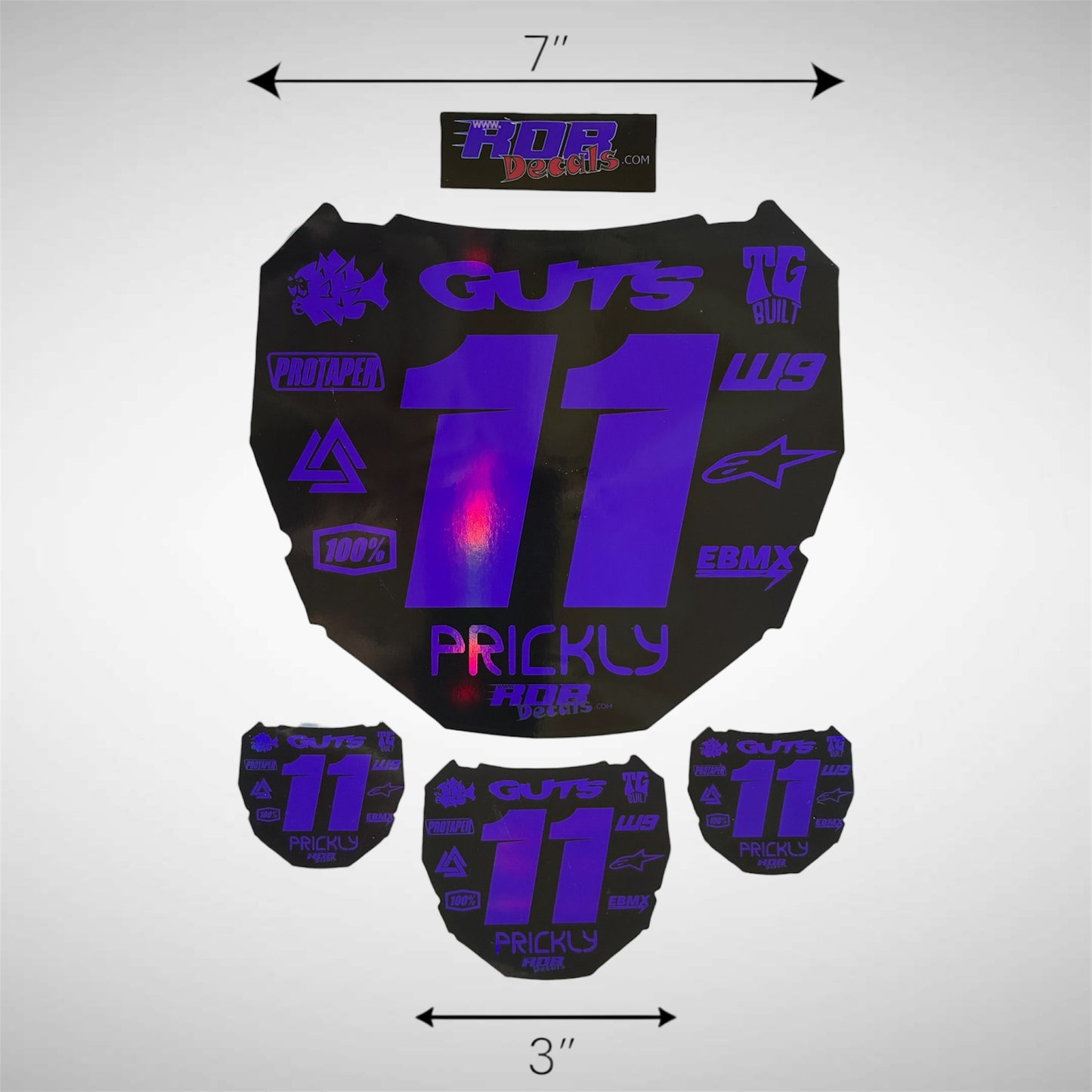 ODI Plate Decal — 11 Logo — Metalic Purple