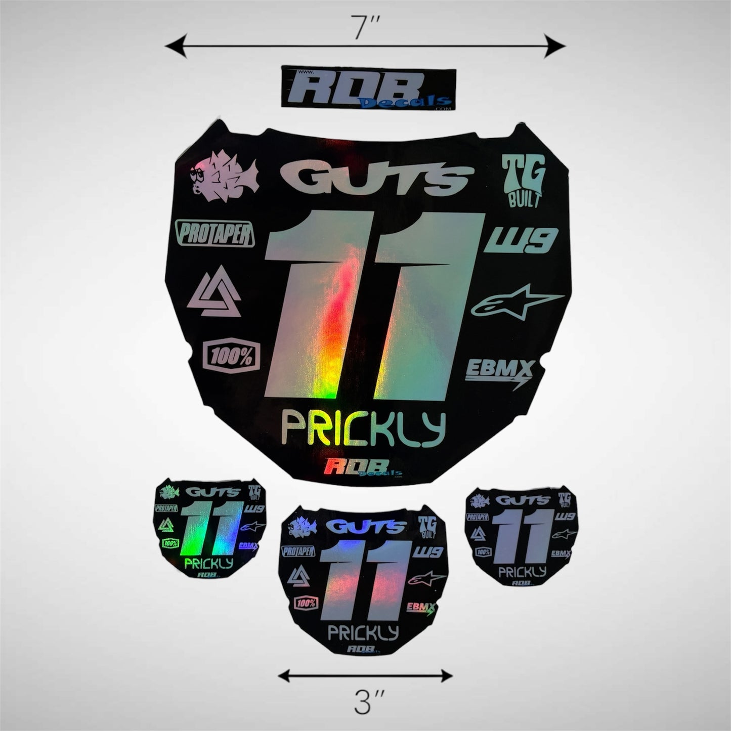 ODI Plate Decal — 11 Logo — Holograph Chrome