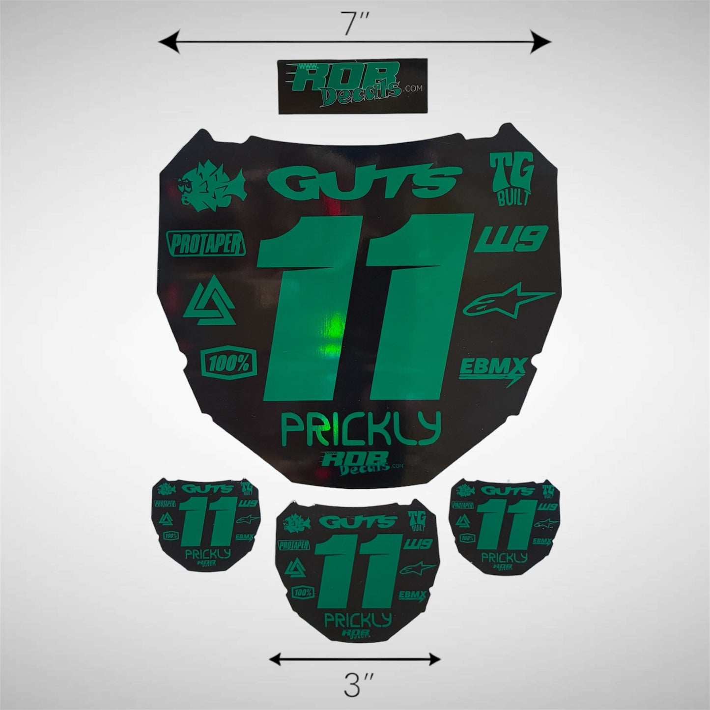 ODI Plate Decal — 11 Logo — Metalic Green