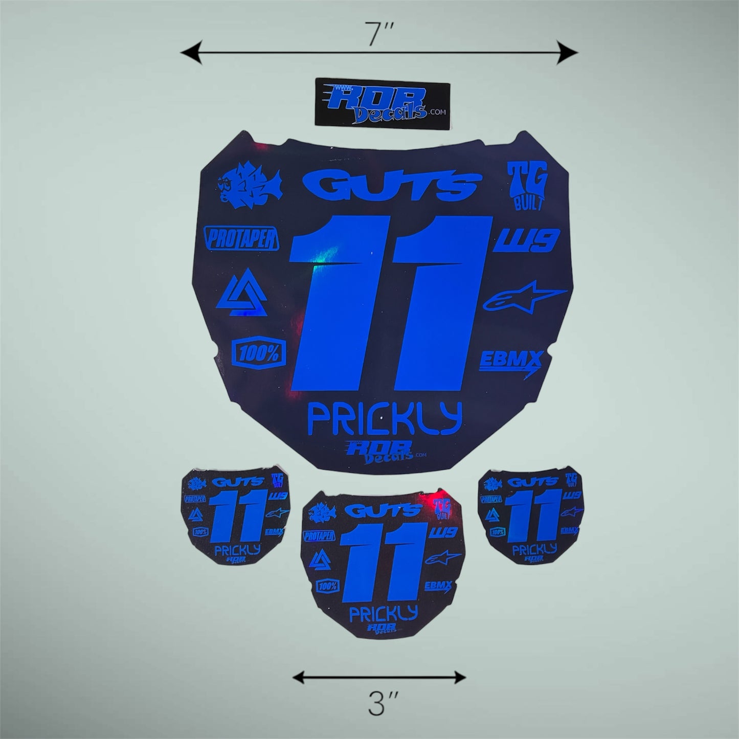 ODI Plate Decal — 11 Logo — Metalic Blue