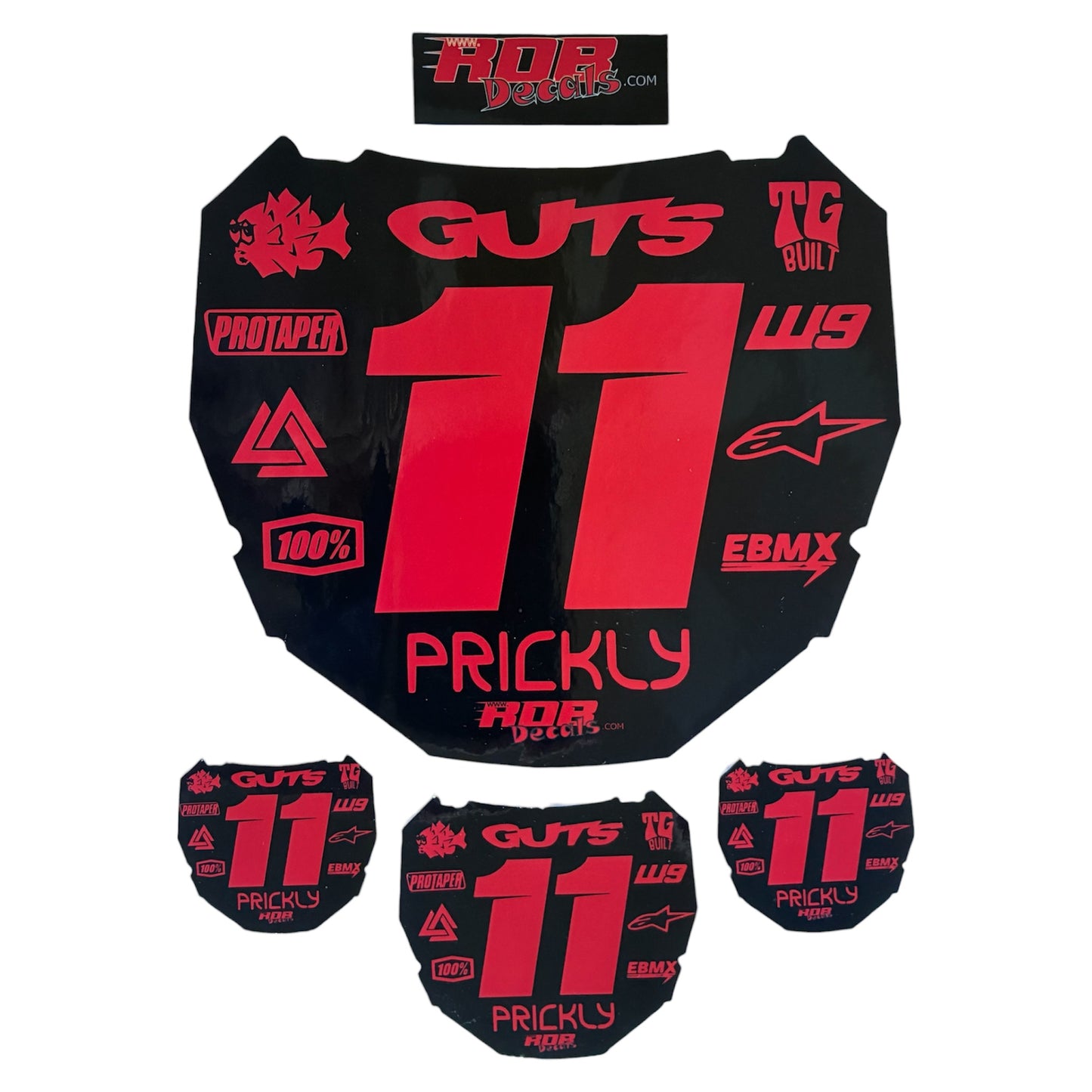 ODI Plate Decal — 11-Logos — Red