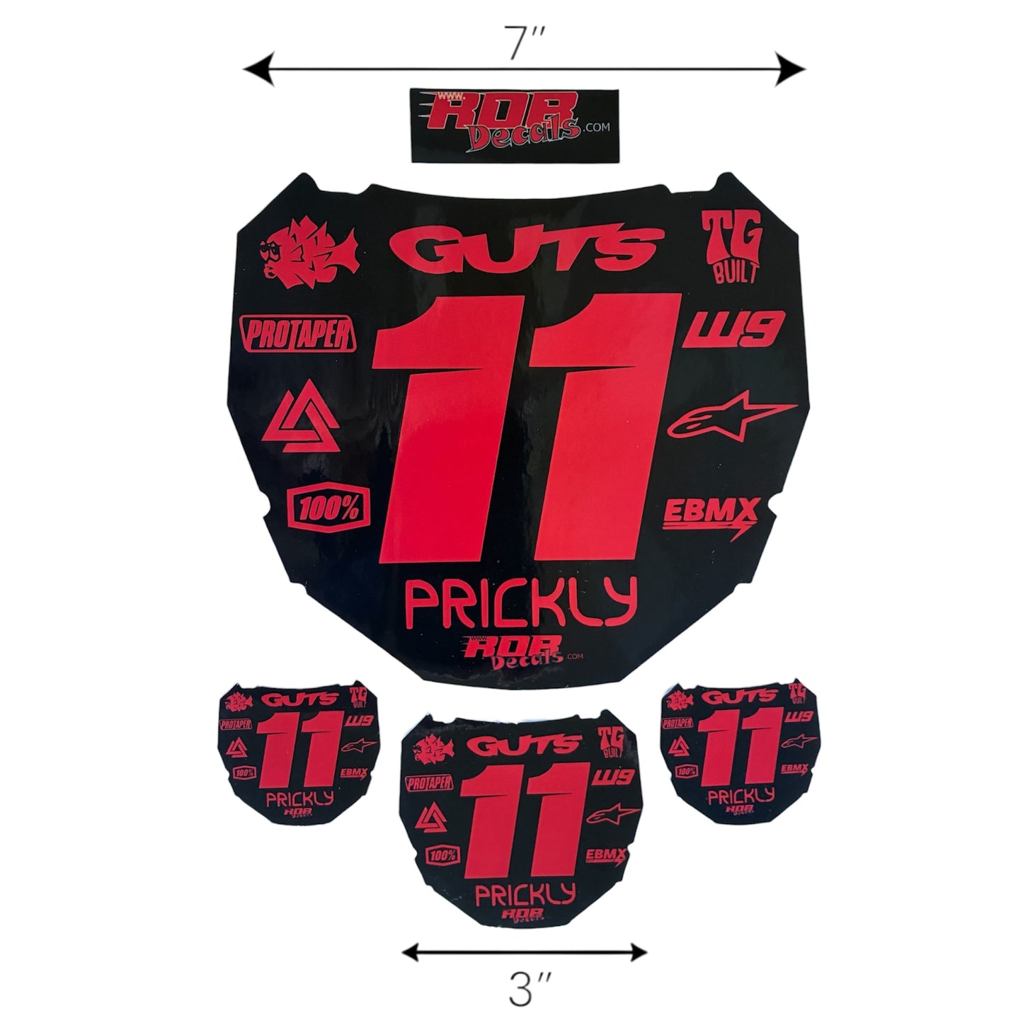 ODI Plate Decal — 11-Logos — Red