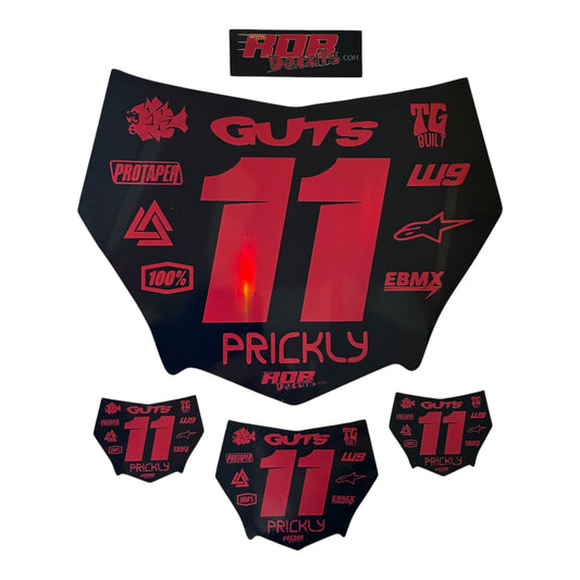MotoCutz Style Front Number Plate Decal - 11 Logo - Talaria/  Surron/ E-Bike- Includes Free Mini Decals