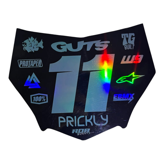 MotoCutz Style Front Number Plate Decal- Metalic Gray - 11 Logo - Talaria/  Surron/ E-Bike- Includes Free Mini Decals